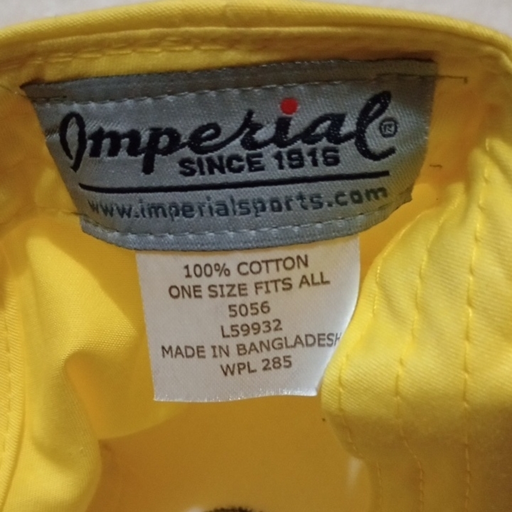 Vibrant Yellow Snapback Hat with Circular Logo - Picture 2 of 7